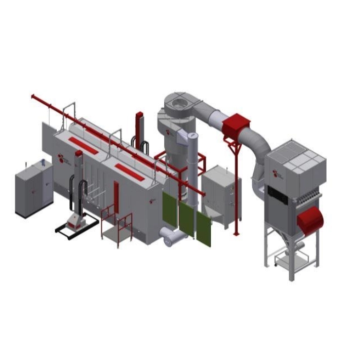 Fast Colour Change Powder Spray Booth and Powder Recovery System